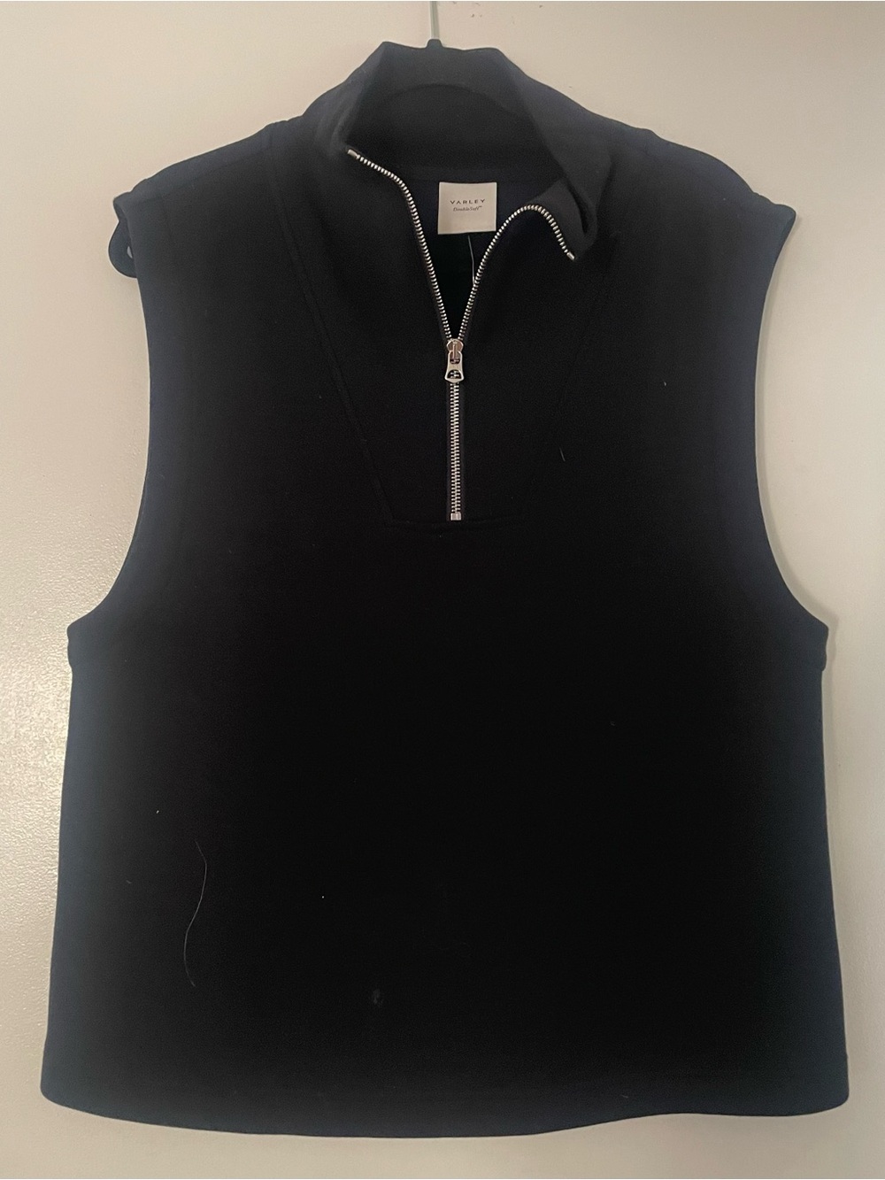 Varley Black Sleeveless Half-Zip Top